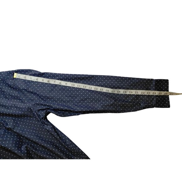 Michael Kors Mens Slim Fit Polka Dot Long Sleeve Button-Up Shirt XXL Blue - Picture 8 of 9